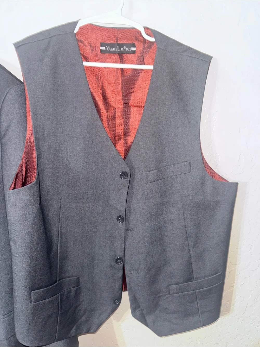 Gray Boy’s Two-Button Blazer/Vest/Pants Suit